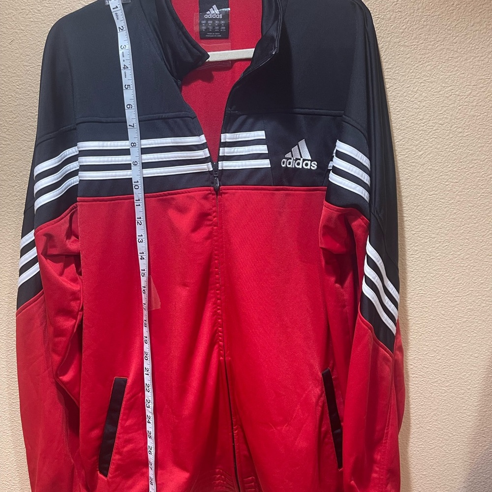Adidas Men's Black and Red Windbreaker